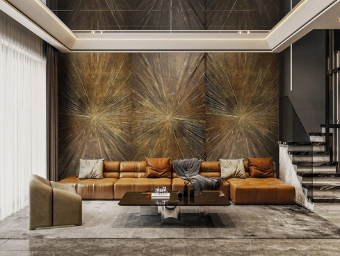 Carta da parati Metal Ray di London Art