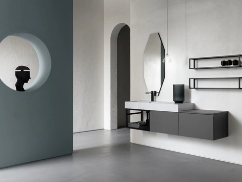 Mobile bagno moderno in laccato sabbiato B-GO BG006 di Compab