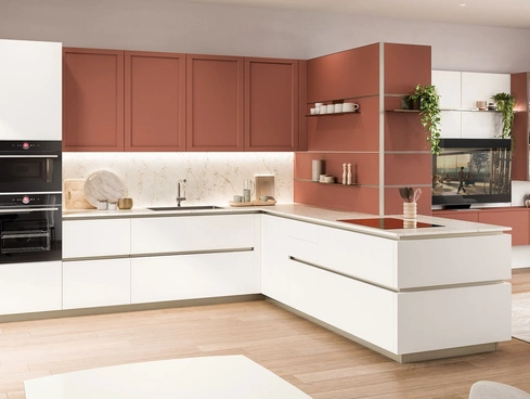 Cucina Moderna con penisola Lounge 01 di Veneta Cucine