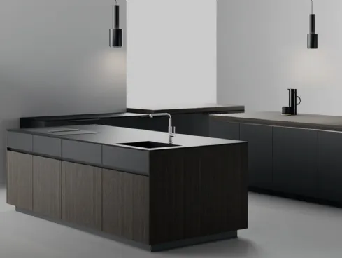 Cucina Design con doppia isola in rovere e laccato Life Projects 22 di Copat Life